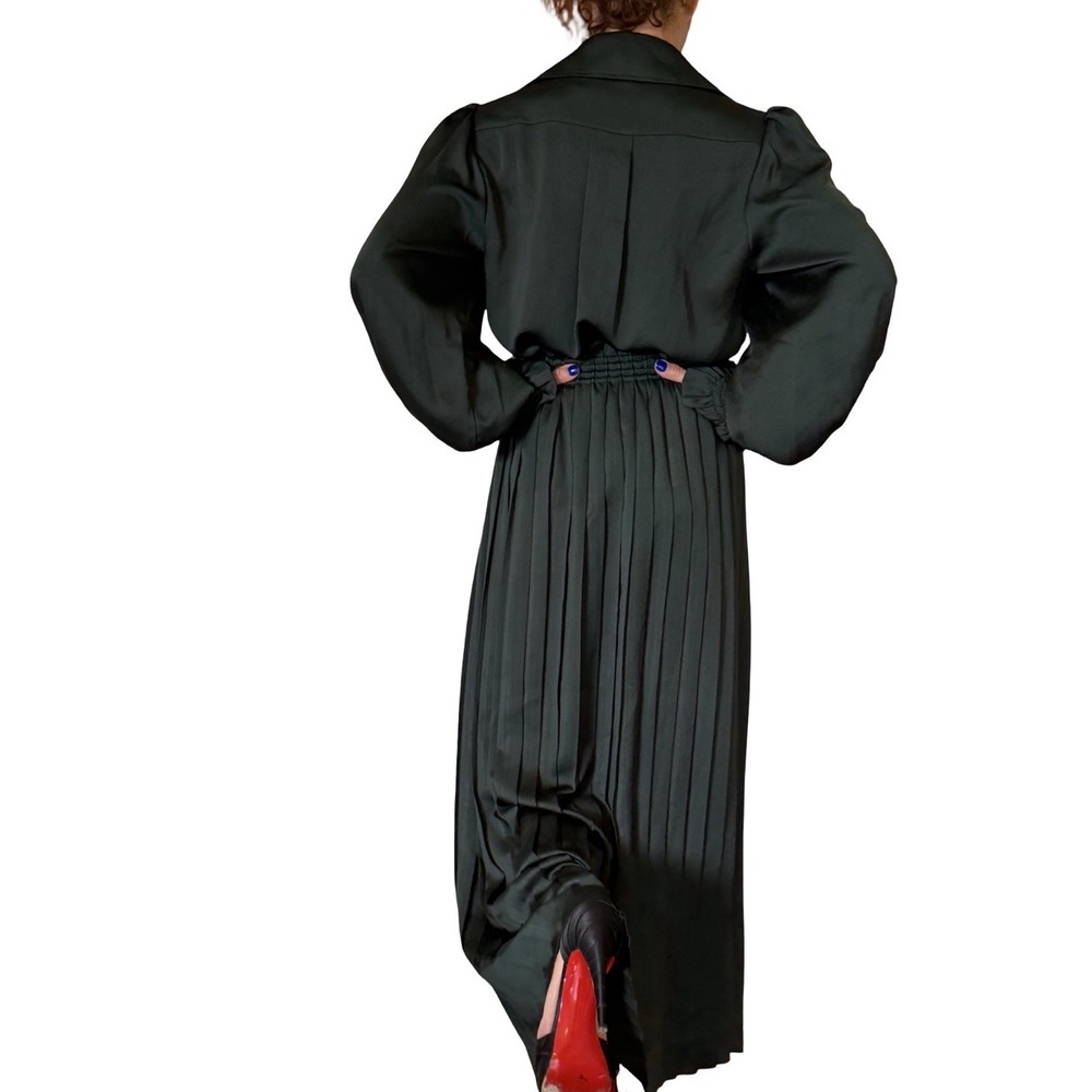 See By Chloe Skirt Set Outfit Coord Green Satin Top Pleated Midi Maxi Skirt 40 4 - Picture 13 of 16